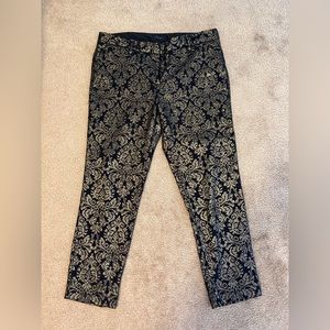 Worthington Black and Gold Patterned Ankle Pants